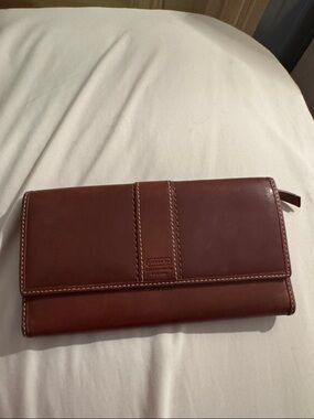 Coach Chestnut Brown Leather Folding Wallet